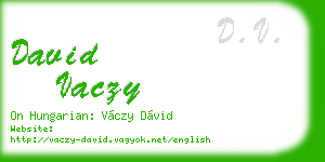 david vaczy business card