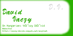 david vaczy business card